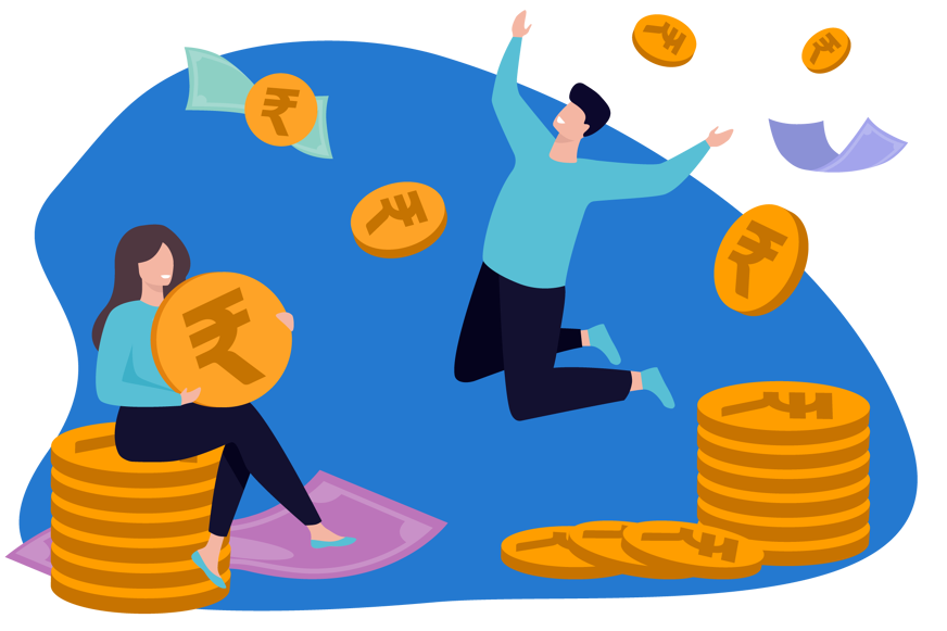 People celebrating on savings.
